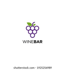 Abstrakte Vorlage für das Weinlogo. Weinsymbol. violette Weintrauben. Vektorgrafik