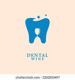abstract wine tooth logo icon. wine container combination teeth vector. suitable for drink shop logo icons, food and beverages.