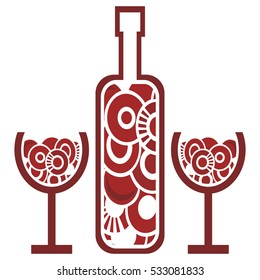 Abstract wine. Vector illustration.
