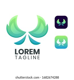 Abstract wing app logo design