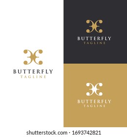 Abstract wing of butterfly logo icon vector template