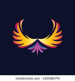 abstract wing colorful premium logo template