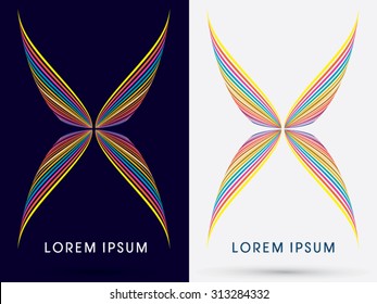 Abstract wing, designed using colorful line graphic vector.