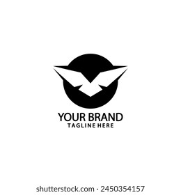 abstract wing eagle logo design vector