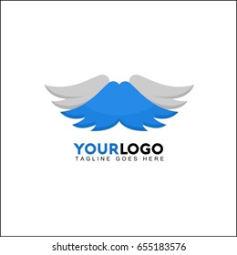 Abstract wing flag logo icon design template elements