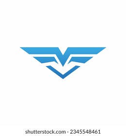 Abstract wing fly geometry company logo vector image