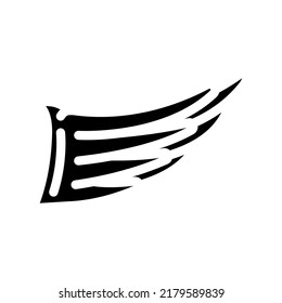 abstract wing glyph icon vector. abstract wing sign. isolated symbol illustration