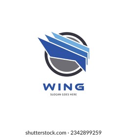 Abstract Wing Icon Vector Logo Template Illustration Design
