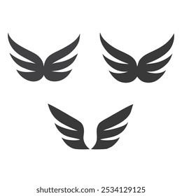 Abstract Wing Icons  Sleek Vector silhouette Line Art Set.