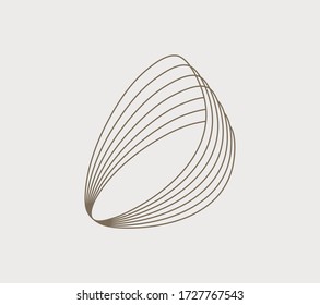 Abstract wing linear overlapping lines. Vector design template.
