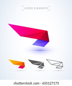 Abstract wing logo design. Material design style.