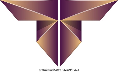 Ilustración del logotipo del ala abstracta en estilo moderno y minimalista aislado en segundo plano