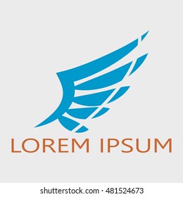 Abstract wing logotype, vector logo icon.