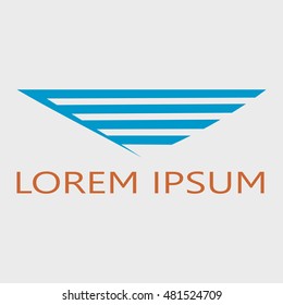 Abstract wing logotype, vector logo icon.