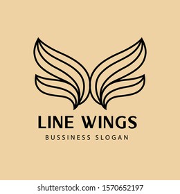 Abstract Wing Monoline Logo Template
