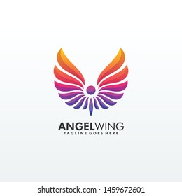 Abstract Wing Multicolored Concept illustration vector Design template. Suitable for Creative Industry, Multimedia, entertainment, Educations, Shop, and any related business