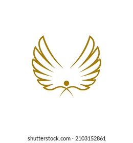 abstract wing people luxury logo design concept.