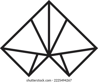 Abstract wing triangle logo illustration in trendy and minimal style isolated on background