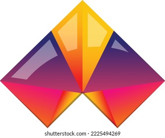 Abstrakte Logo-Illustration des Flügeldreiecks in trendigem und minimalem Stil einzeln auf Hintergrund