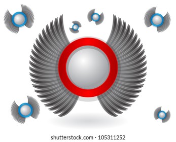 abstract winged circles