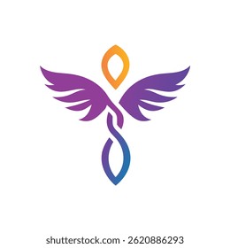 Abstract Winged Helix Logo for Healthcare, Spirituality, or Creative Industries