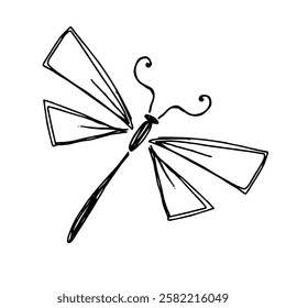 Abstract winged insects decorative dragonfly.. Vector graphics.