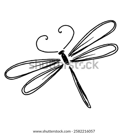 Abstract winged insects decorative dragonfly.. Vector graphics.