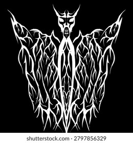 Abstract winged sword gothic emblem