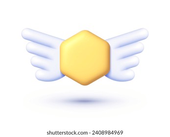 Abstract wings 3d template for decorative design. Design element. Vector illustration design