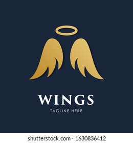 Abstract Wings of angel logo design 