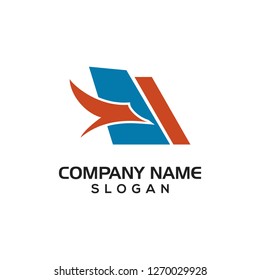 Abstract wings for aviation and various logo icon template