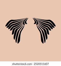 abstract wings black on pink