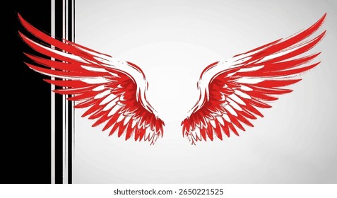 Abstract Wings of Freedom with Bold Negative Space for August Celebration and Empowerment Themes