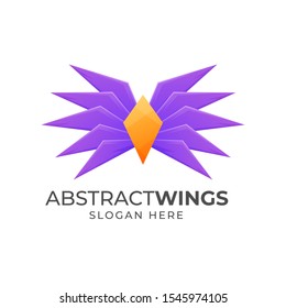 abstract wings logo design template
