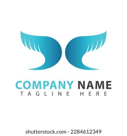 Plantilla de diseño del logotipo Wings Resumen. Icono de concepto de logotipo de pájaro.