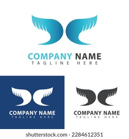Abstract Wings Logo design template. Bird logotype concept icon.