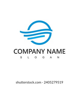 Abstract wings logo design template