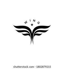 Abstract wings logo design vector template