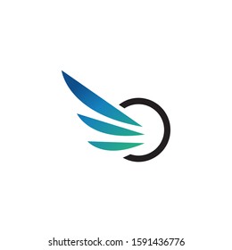 Abstract wings logo template vector icon design
