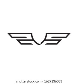 Abstract wings logo template vector icon design