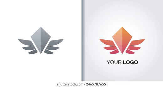 abstract wings logo template vector