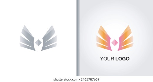 abstract wings logo template vector