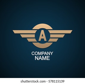 Abstract wings logo. Vector illustration.