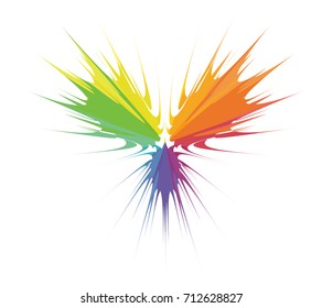 abstract wings multicolored abstract icon