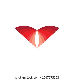abstract wings red gradient logo vector
