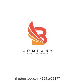 Abstract Wings Style Letter B Logo Template.