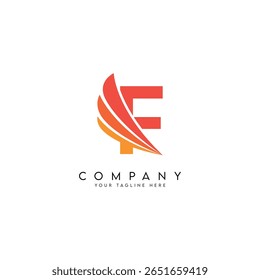 Abstract Wings Style Letter F Logo Template.