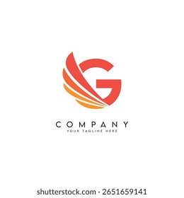 Abstract Wings Style Letter G Logo Template.