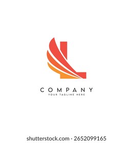 Abstract Wings Style Letter L Logo Template.