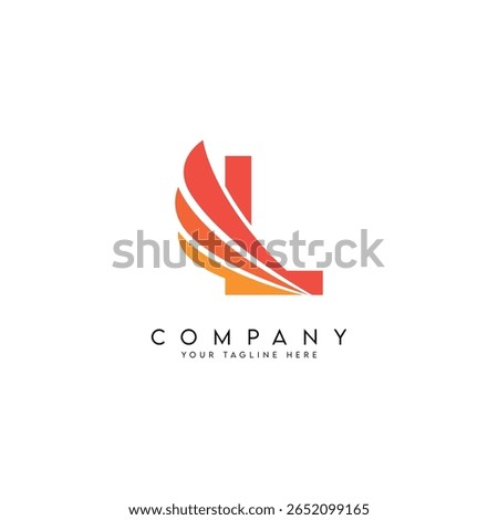 Abstract Wings Style Letter L Logo Template.